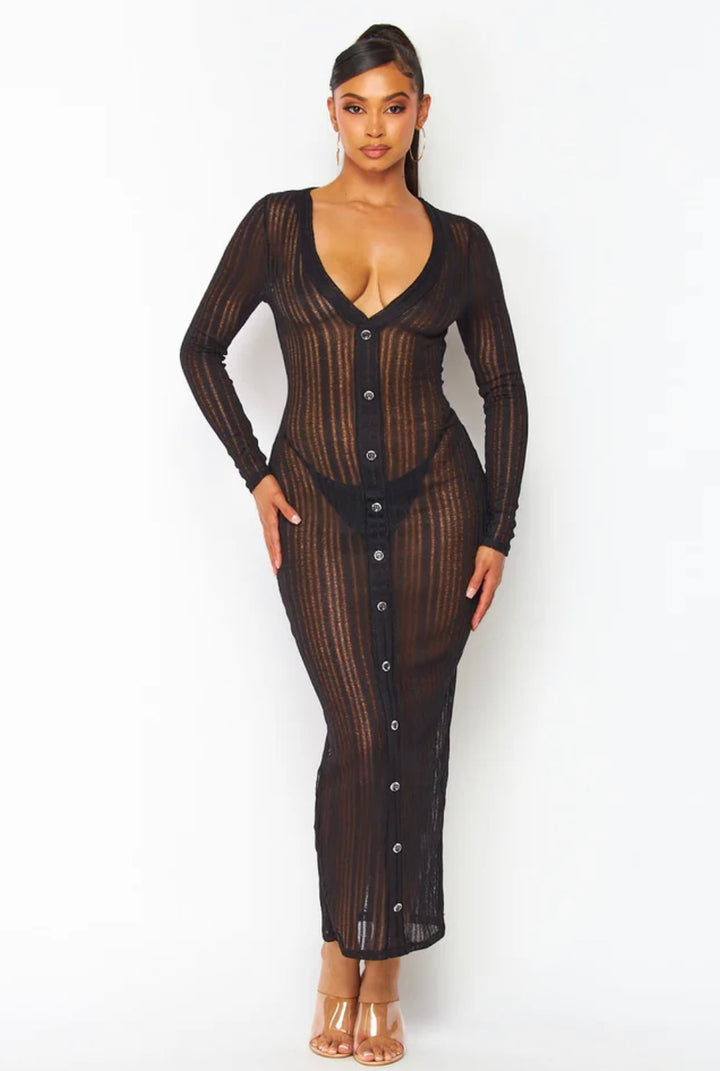 The Diva Button Maxi Dress