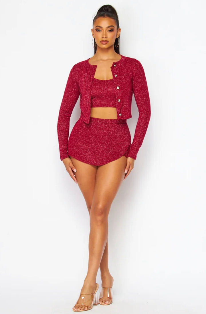 The Diva Cardigan Skirt Set