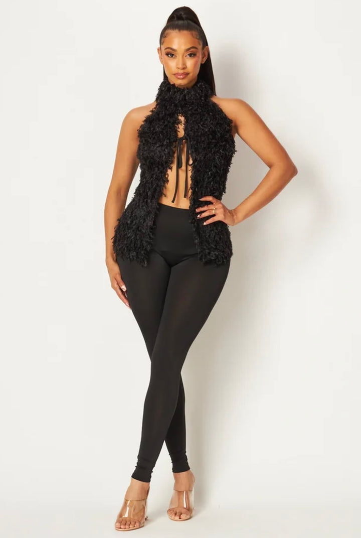 Diva Style Faux Fur Pants Set