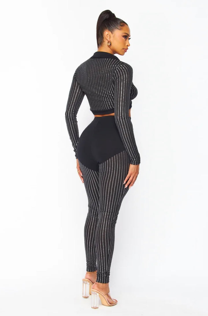 The Diva Stripe Pants Set