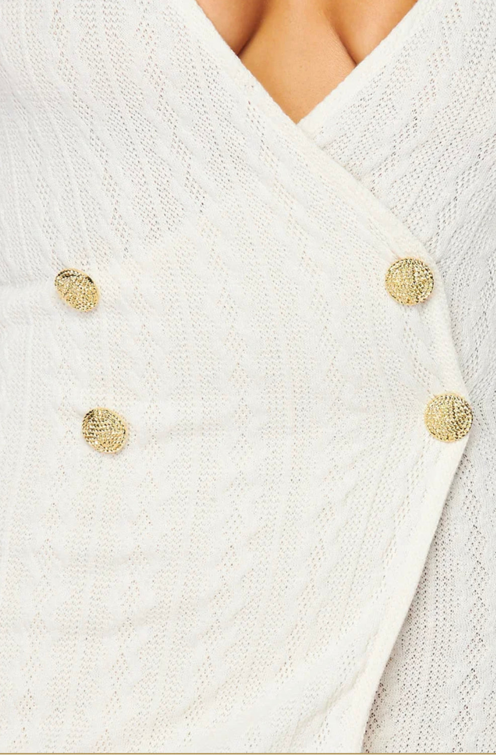 Knitted Gold Button Diva Romper