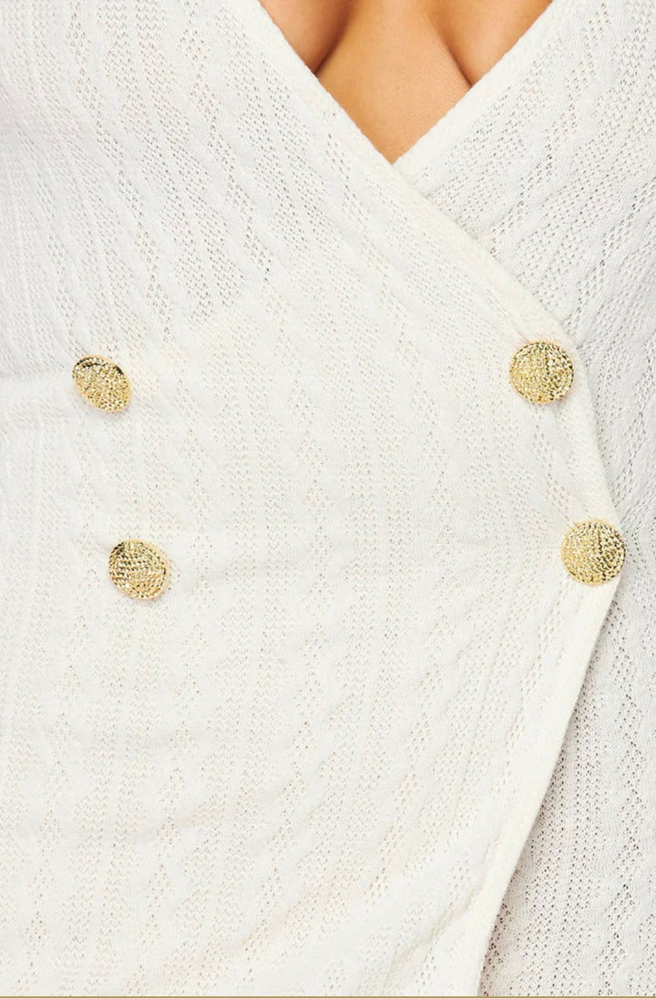 Knitted Gold Button Diva Romper