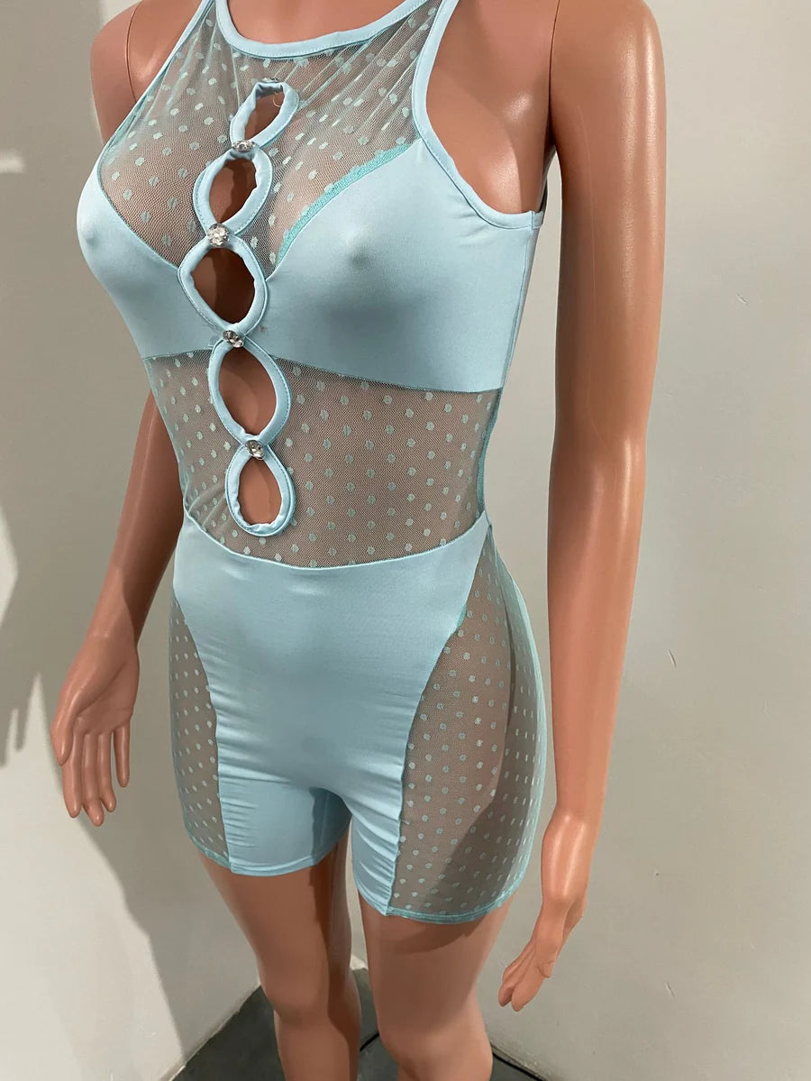 Diva Mesh Milk Jumspsuit