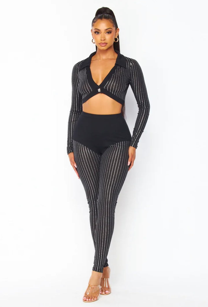 The Diva Stripe Pants Set