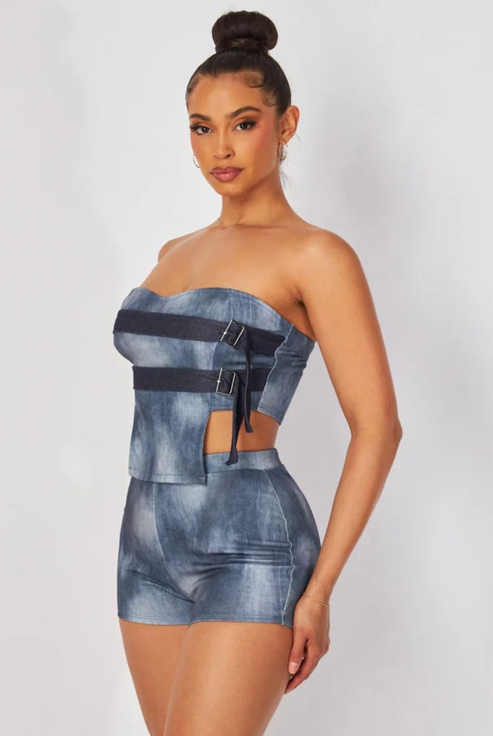 The Pretty Diva Denim Print Set