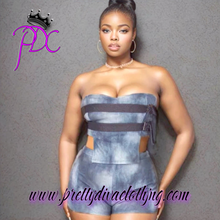 The Pretty Diva Denim Print Set